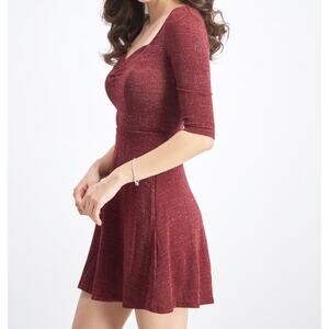BeeBop fit and flare burgundy dress women’s size xs